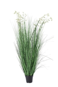 Planta artificiala cu ghiveci verde/alba din fibre sintetice 150 cm Grevillea Bizzotto