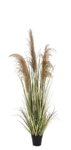 Planta artificiala cu ghiveci verde din plastic 145 cm Austorderia Pampas Bizzotto