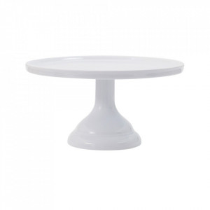 Platou cu picior alb din melamina 23 cm Cake A Little Lovely Company