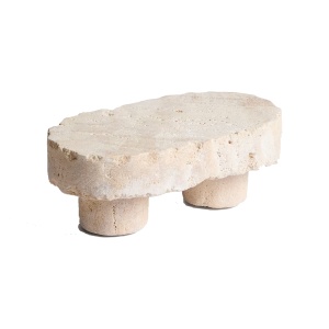 Platou decorativ bej din piatra 13x23 cm Zuno Kave Home