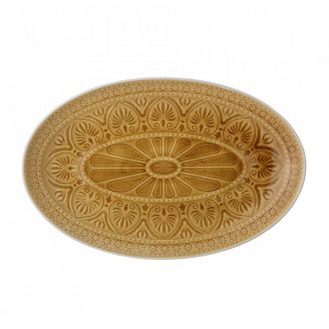 Platou galben din ceramica 25x39 cm Rani Bloomingville