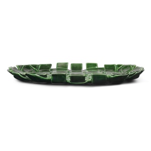 Platou verde din ceramica 30 cm Plait Ferm Living