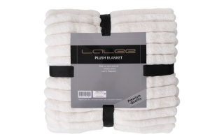 Pled ivoriu din fibre sintetice 150x200 cm Plush Lalee