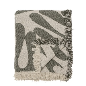 Pled verde/bej din bumbac 130x160 cm Alk Bloomingville