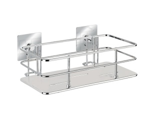 Raft baie din metal argintiu Quadro Turbo-Loc Wenko