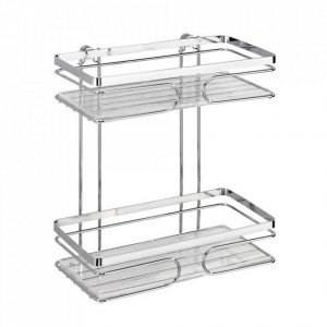 Raft pentru baie argintiu din metal 24 cm Premium Wall Wenko
