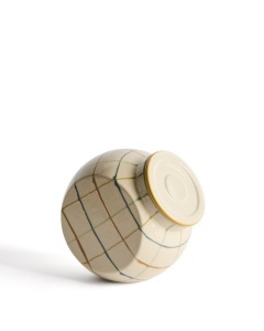 Recipient cu capac crem/multicolor din ceramica 17x17 cm Belor Kave Home