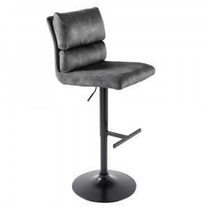 Scaun bar ajustabil gri din catifea Comfort The Home Collection