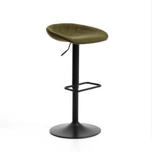 Scaun bar ajustabil verde din textil Danua Kave Home