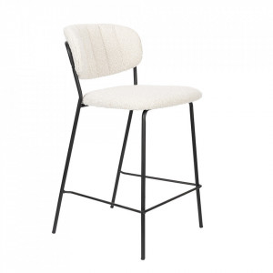 Scaun bar alb/negru din textil Jolien Quiet Object