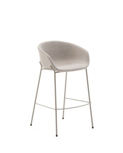 Scaun bar bej din textil Yvette Kave Home