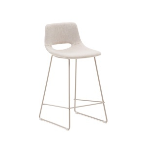 Scaun bar bej din textil Zahara Low Kave Home