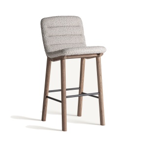 Scaun bar bej/maro din lemn Jacquard Vical Home