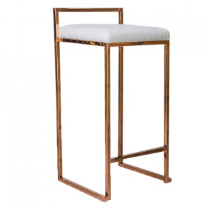 Scaun bar din textil gri Coco Gilli