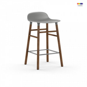 Scaun bar gri din polipropilena si lemn Form Walnut Normann Copenhagen
