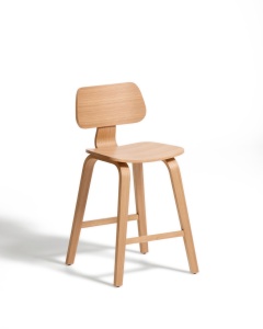 Scaun bar maro din lemn Gena Oak Kave Home