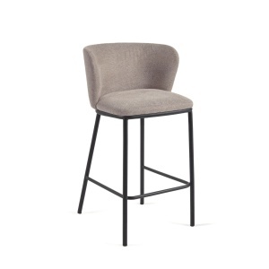 Scaun bar maro din textil Ciselia Low Kave Home