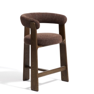 Scaun bar maro din textil Granite Chenille Three Kave Home