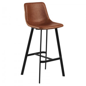 Scaun bar maro/negru din piele ecologica Oregon Vlod Quiet Object