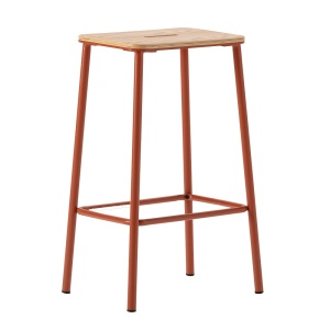 Scaun bar maro/rosu caramiziu din lemn Abba Quiet Object