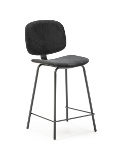 Scaun bar negru din catifea Arus The Home Collection