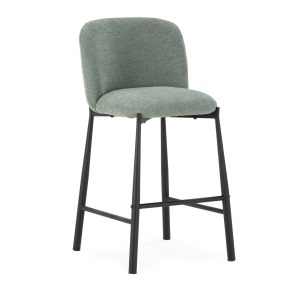 Scaun bar verde menta din textil Ginny Quiet Object