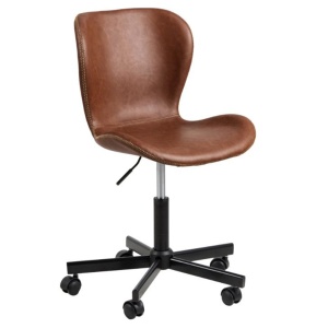 Scaun birou ajustabil din piele ecologica maro Batilda Quiet Object