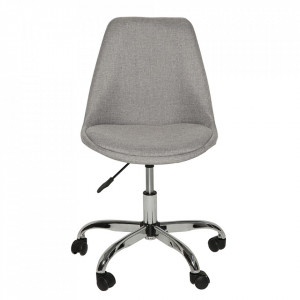 Scaun birou gri deschis ajustabil din poliester Scandinavia The Home Collection