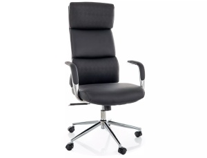 Scaun birou negru din piele ecologica Q-03 The Home Collection