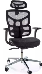 Scaun birou negru din textil EQ-1 The Home Collection