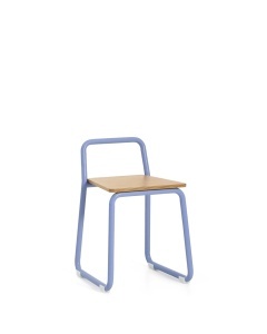 Scaun birou pentru copii albastru/maro din metal Tinn Kave Home