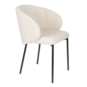 Scaun dining alb antic din textil Ayle Quiet Object
