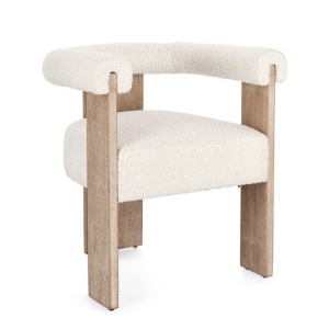 Scaun dining alb/maro din textil Agape Bizzotto