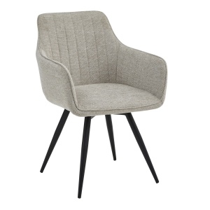 Scaun dining bej deschis din textil Brego Handles The Home Collection