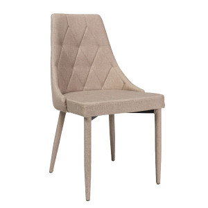 Scaun dining bej din poliester si metal Trix Full Velvet Signal Meble