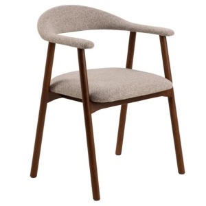 Scaun dining bej/maro inchis din textil Addi Monza Quiet Object