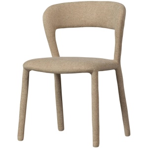 Scaun dining bej nisipiu din textil Noble Woood