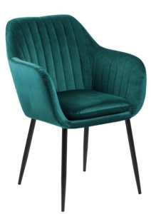Scaun dining din catifea verde Emilia Quiet Object