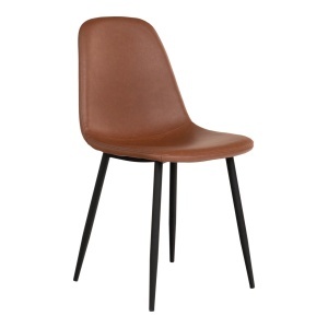 Scaun dining din piele ecologica maro Stockholm House Nordic