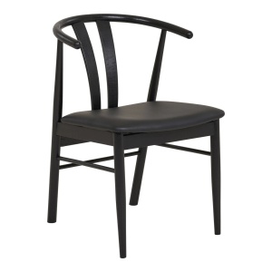 Scaun dining din piele ecologica neagra Artenara House Nordic
