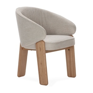 Scaun dining din textil alb Madison Thai Natura