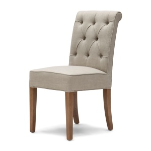 Scaun dining din textil bej Hampton Riviera Maison