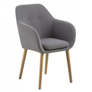 Scaun dining din textil gri deschis Emilia Darin Quiet Object