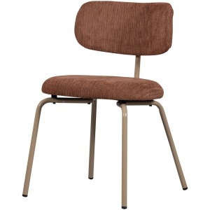 Scaun dining din textil maro Travis Woood