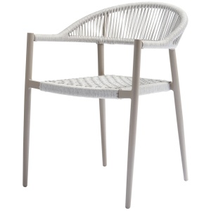 Scaun dining exterior din metal gri deschis Yellow Woood