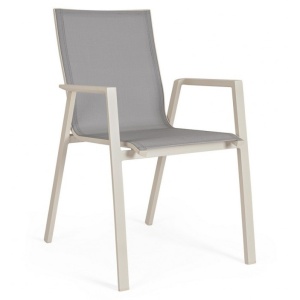 Scaun dining exterior gri din metal Krion Bizzotto