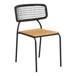 Scaun dining exterior maro/negru din lemn Nashville House Nordic