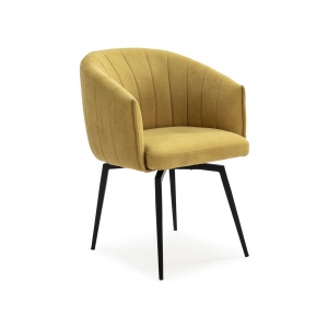 Scaun dining galben mustar din textil Enka The Home Collection
