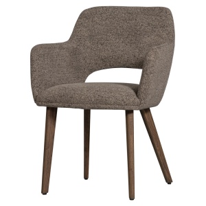 Scaun dining grej/maro inchis din textil Murat Woood