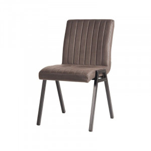 Scaun dining gri antracit/negru din microfibre si metal Matz LABEL51